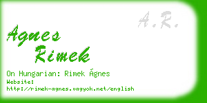 agnes rimek business card